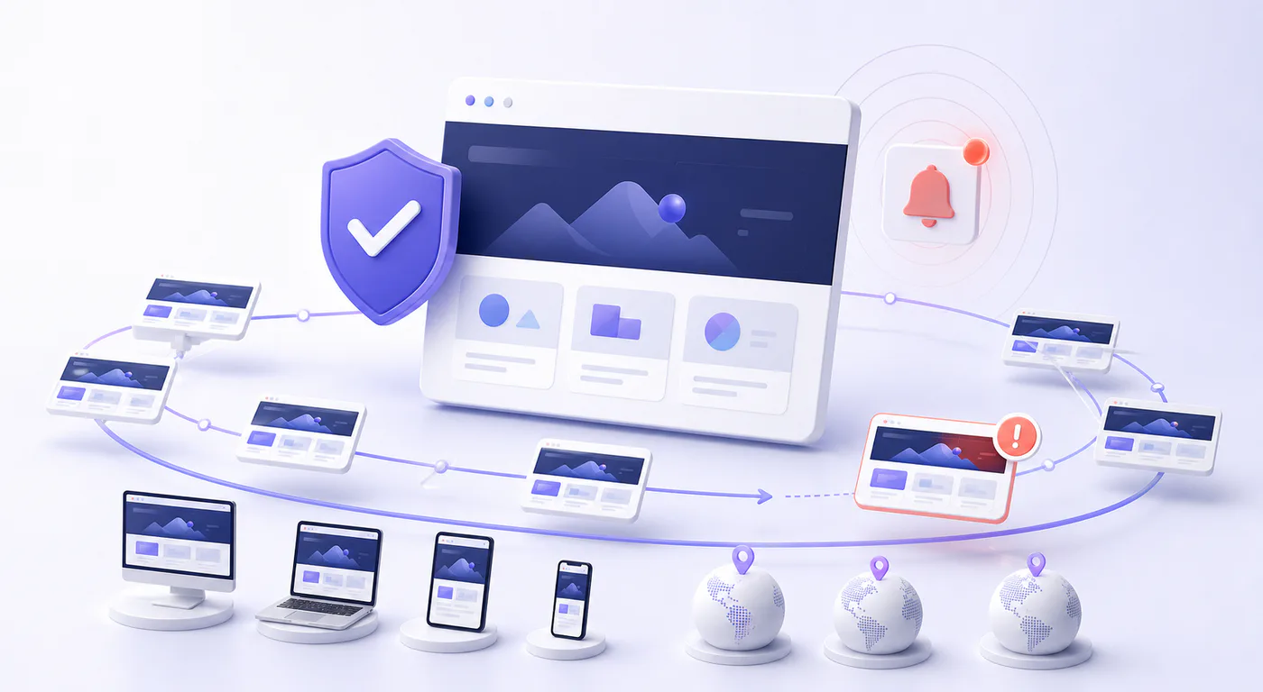 Automated screenshot monitoring across devices and regions